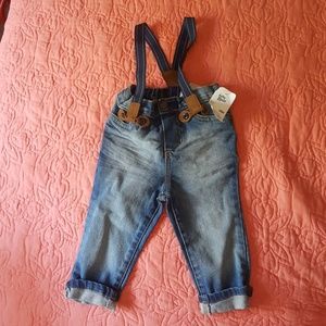 Baby boy jeans with suspenders size 18 months NWT